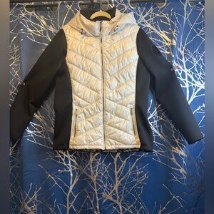 Calvin Klein White and Black Quilted Jacket